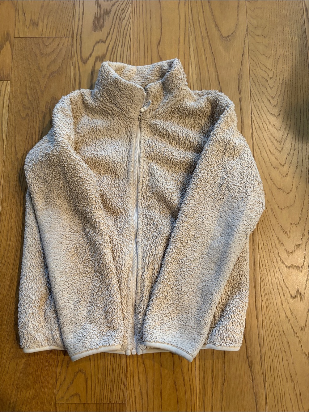 Uniqlo Kids Zip-Up Teddy Fleece Jacket — Cream